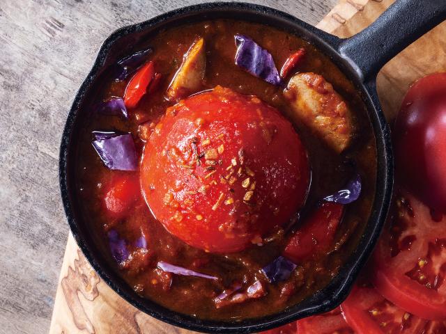 野菜を食べるカレーcamp-赤野菜と挽肉のトマトカレー